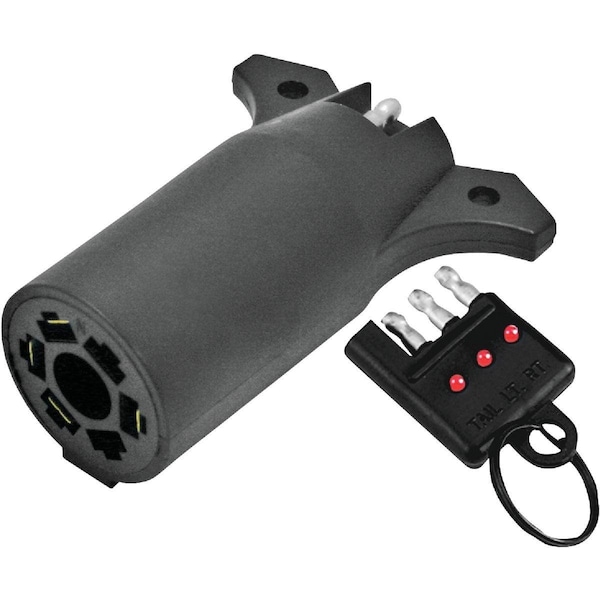 Reese Towpower 7-Blade to 4-Flat Plug-In Adapter with Circuit Tester 74685 - main